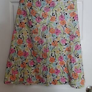 Coldwater Creek Multicolor Floral A-Line Skirt